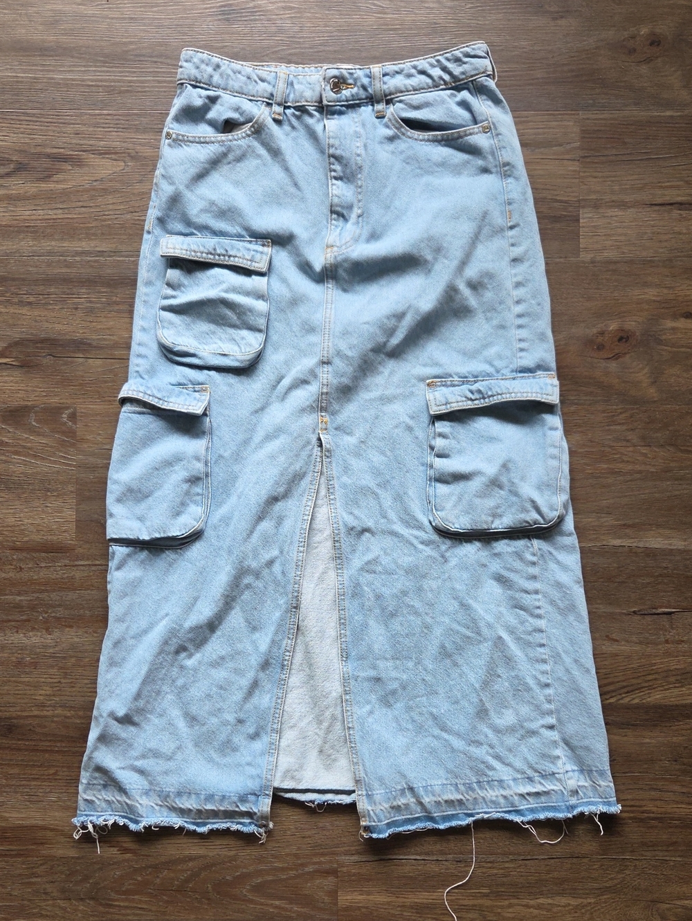 Vintage Lee Cooper Originals Split Front Cargo Pocket Denim Skirt Size 30